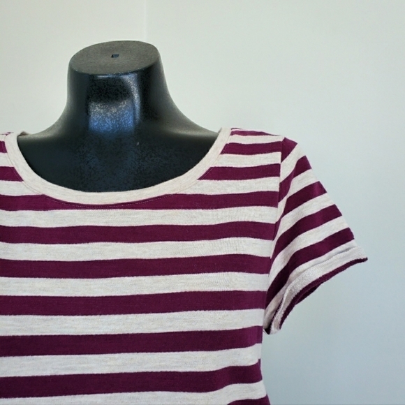 👗 Gap Purple Cream Striped Terry Dress XS Tie EUC - Picture 3 of 7